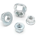 M6-1.0 Blue white zinc  hex flange nut with serrated carbon steel Grade 4 grade 8 grade6